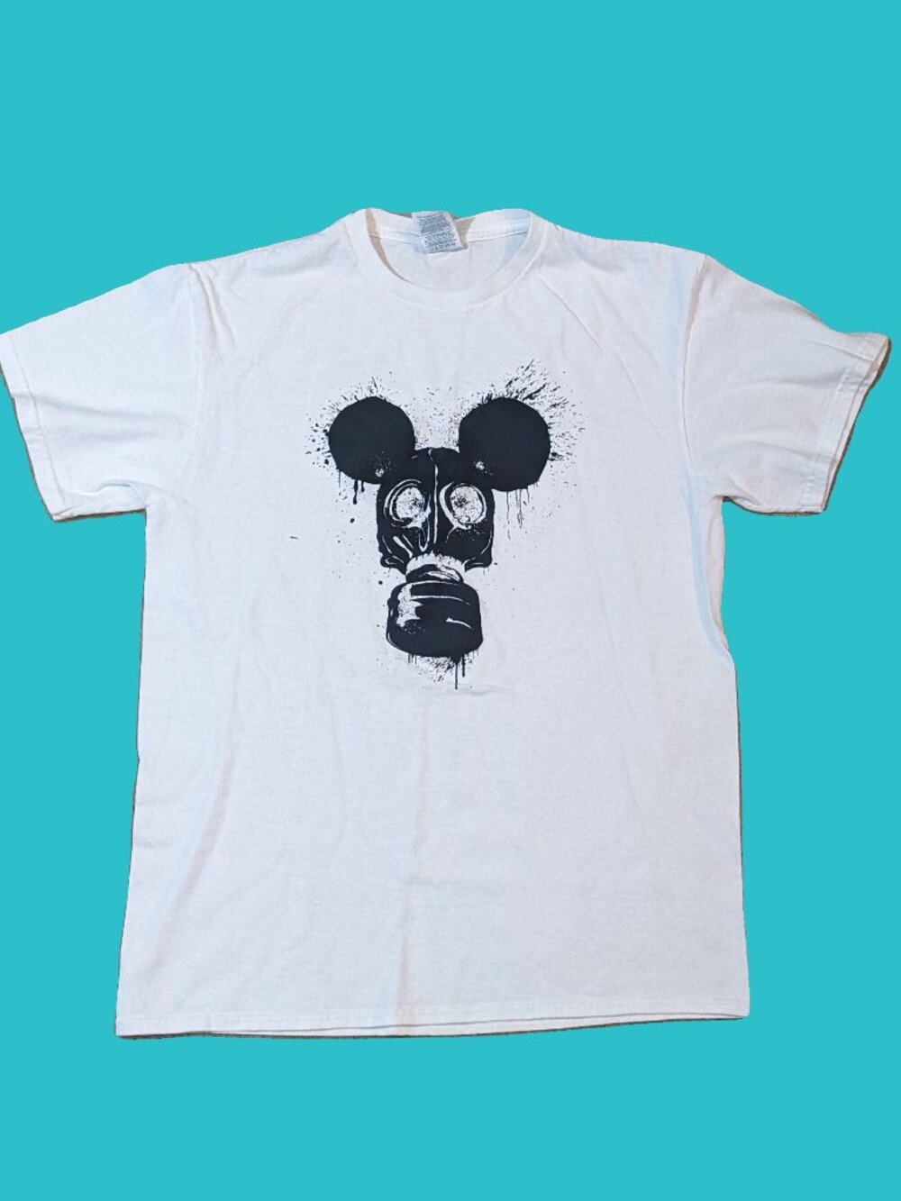 Gas Mask Mickey Graphic Tee Shirt Size M Preowned
